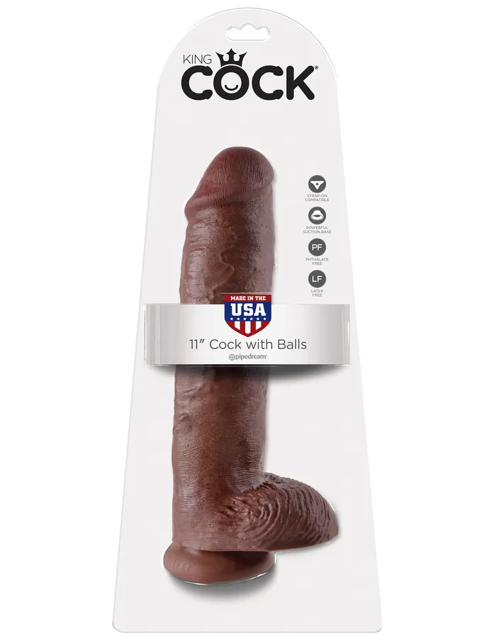 Pipedream Dildos King Cock 11 Inch Cock With Balls Brown Pipedream Dildos King Cock 11 Inch Cock With Balls Brown