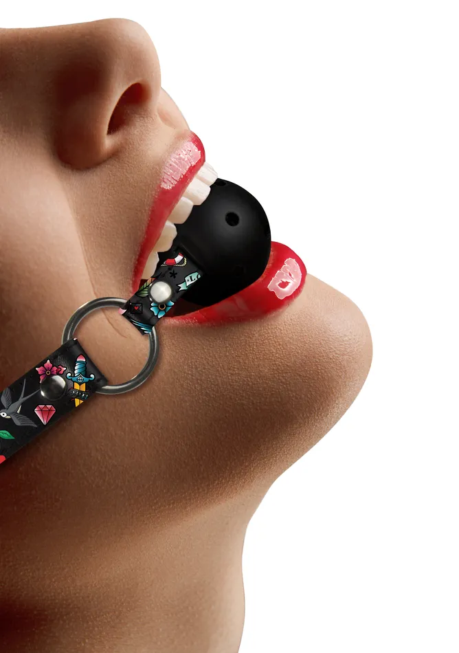 Shots Ouch Anal Breatheable Ball Gag Old School Tattoo Style Black Shots Ouch Anal Breatheable Ball Gag Old School Tattoo Style Black