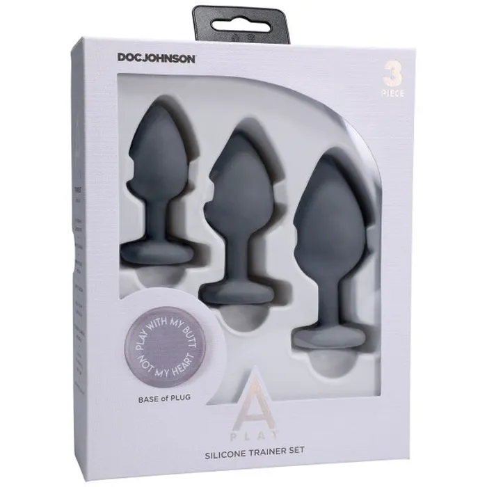 Silicone Anal Trainer Set 3 Pc Grey APlay Anal