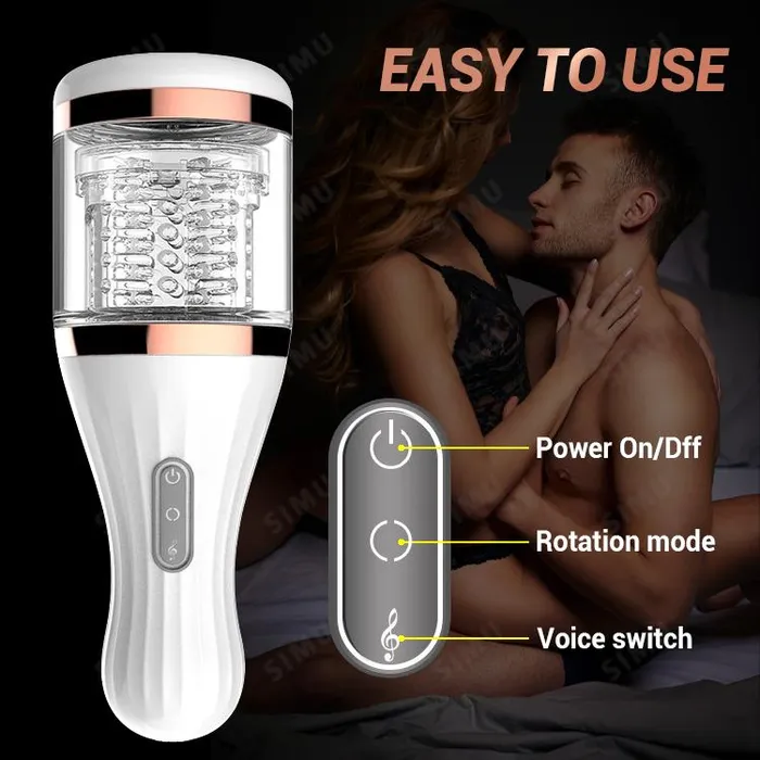 SIMU Male Sex Toys Automatic rotating fourdimensional space masturbation cup