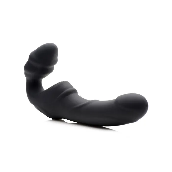 Slim Rider Ribbed Vibrating Silicone Strapless StrapOn XR Brands Strap U Female Sex Toys