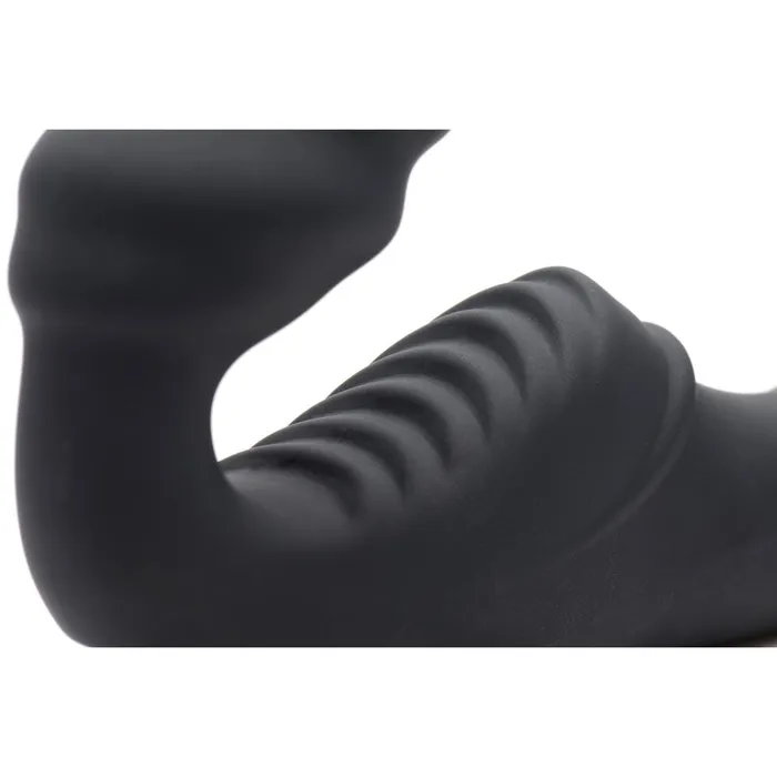 Slim Rider Ribbed Vibrating Silicone Strapless StrapOn XR Brands Strap U Female Sex Toys