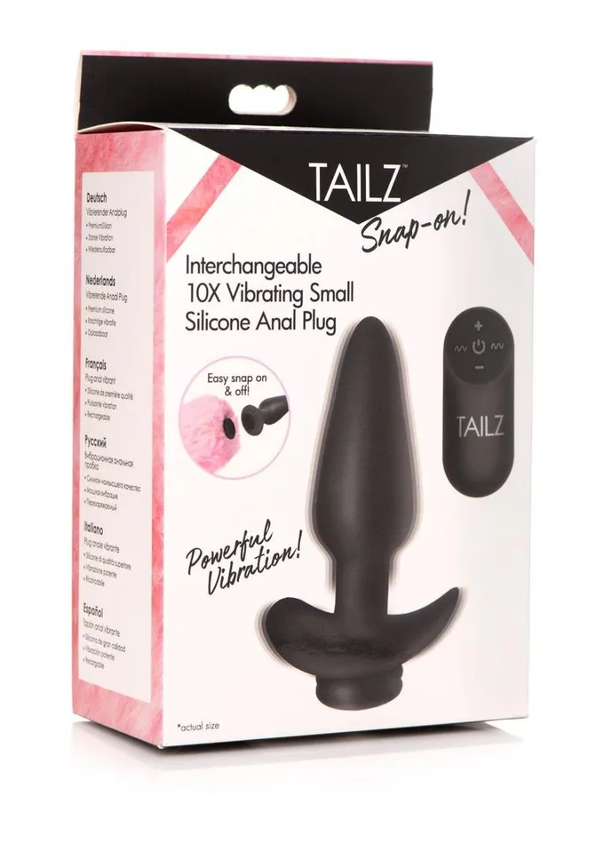 Tailz SnapOn 10x Rechargeable Silicone Anal Plug with Remote Control TAILZ Male Sex Toys