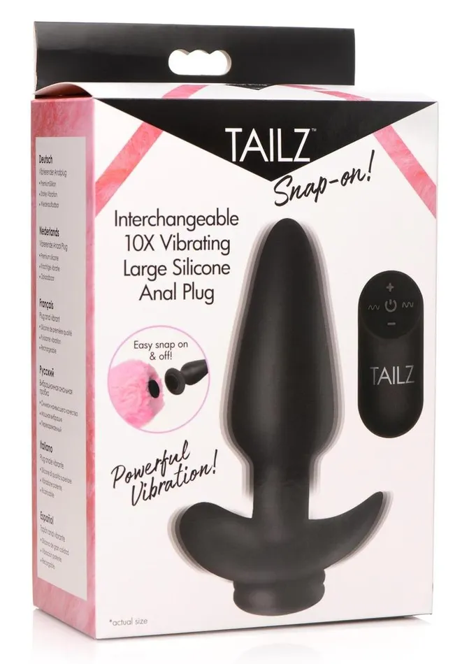 Tailz SnapOn 10x Rechargeable Silicone Anal Plug with Remote Control TAILZ Male Sex Toys