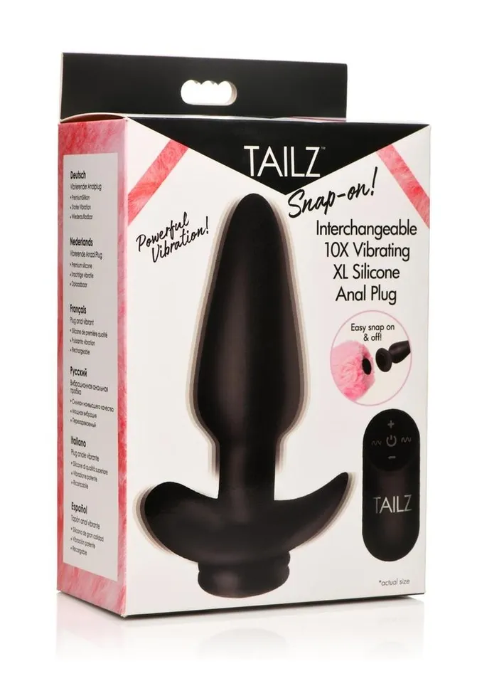 Tailz SnapOn 10x Rechargeable Silicone Anal Plug with Remote Control TAILZ Male Sex Toys