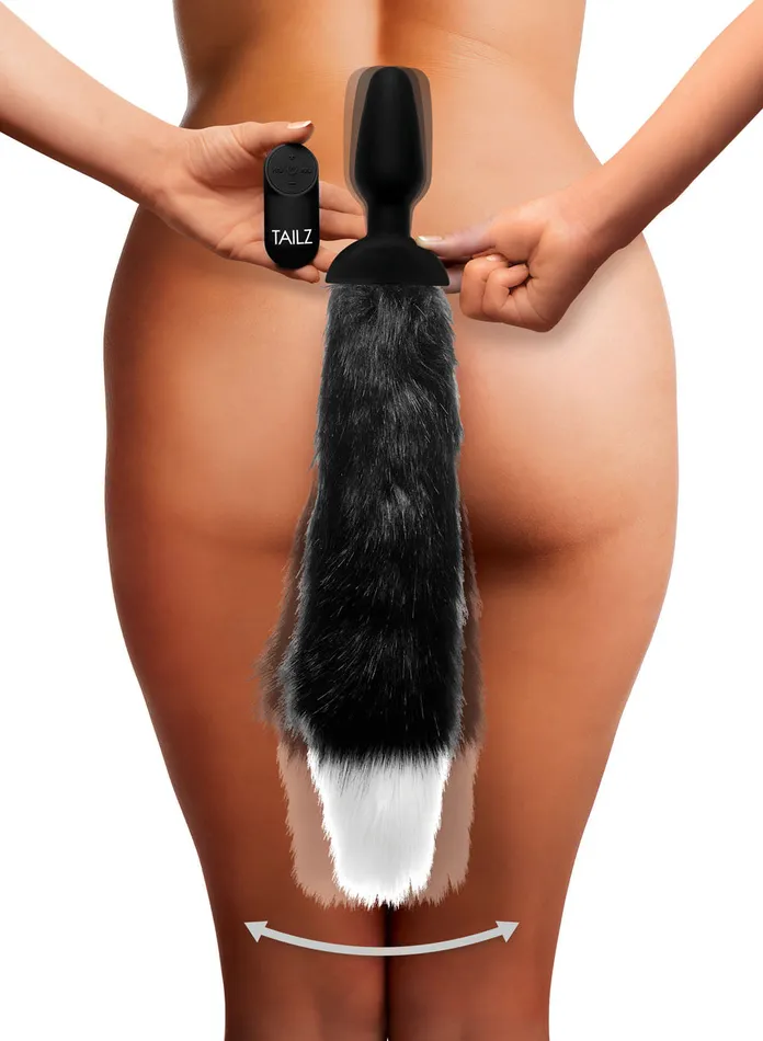Waggerz Moving and Vibrating Fox Tail Anal Plug XR Brands Tailz Male Sex Toys Waggerz Moving and Vibrating Fox Tail Anal Plug XR Brands Tailz Male Sex Toys