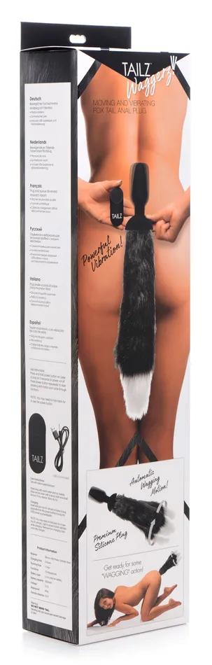 Waggerz Moving and Vibrating Fox Tail Anal Plug XR Brands Tailz Male Sex Toys Waggerz Moving and Vibrating Fox Tail Anal Plug XR Brands Tailz Male Sex Toys