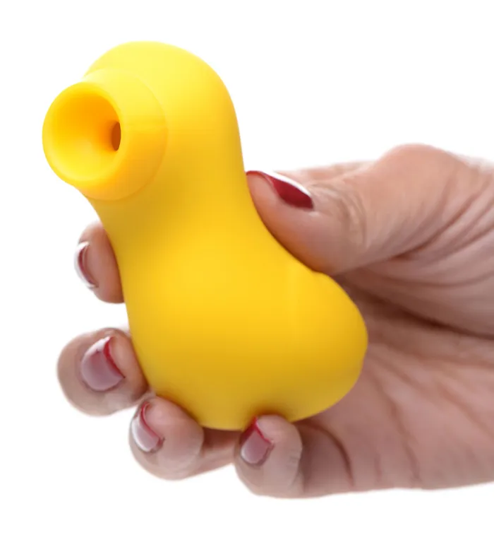 XR Brands Shegasm Female Sex Toys Sucky Ducky Silicone Clitoral Stimulator Yellow