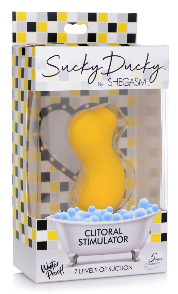 XR Brands Shegasm Female Sex Toys Sucky Ducky Silicone Clitoral Stimulator Yellow XR Brands Shegasm Female Sex Toys Sucky Ducky Silicone Clitoral Stimulator Yellow