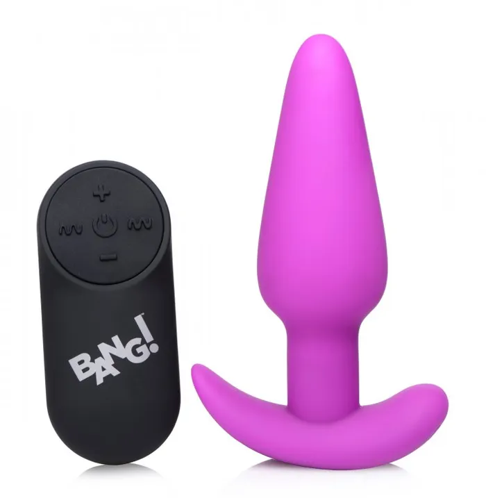21x Silicone Butt Plug With Remote Purple XR Brands Anal