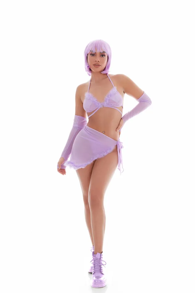 Anal KandiHouse Feeling Fuzzy 5pc Set Smallmedium Lilac