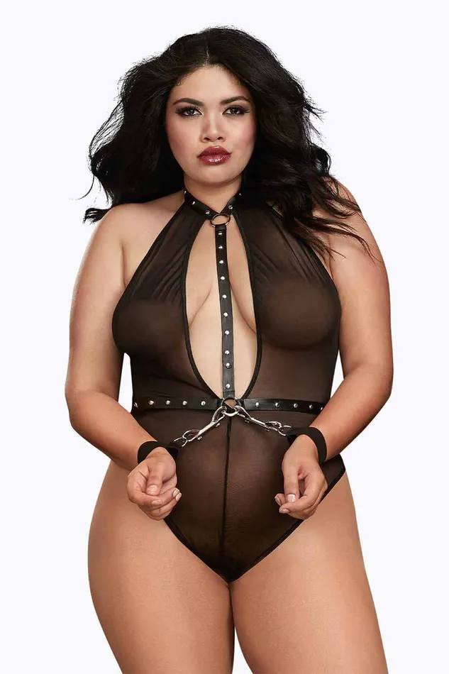 DreamGirl Female Sex Toys MACARENA Body Negro con Esposas