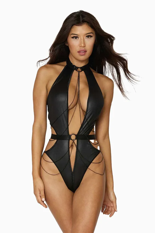 ENCADENADA Body Negro con Cadenas DreamGirl Female Sex Toys