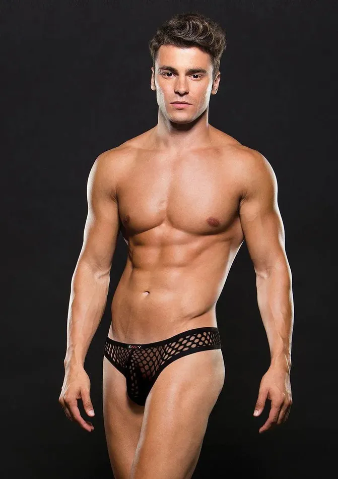Envy Menswear Anal Envy Modern Fishnet Thong Mediumlarge Black