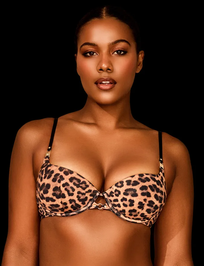 Everyday Smooths Leopard Push Up Bra Honey Birdette Vibrators