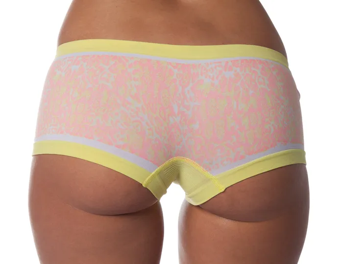 Female Sex Toys Sunset Intimates Seamless Animal Print Boy Shorts in Yellow