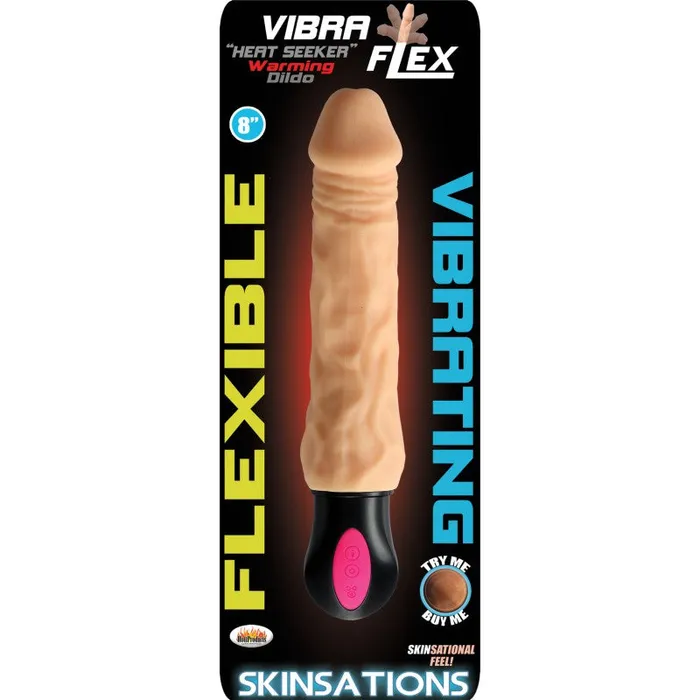Hott Products Female Sex Toys Skinsations VibraFlex Heat Seeker Flexible Warming Dildo With 12 Frequencies