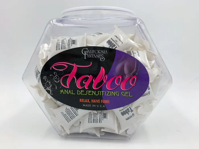 Male Sex Toys California Fantasies Taboo Anal Desensitizing Gel 72 Piece Fishbowl 10 ml Pillows