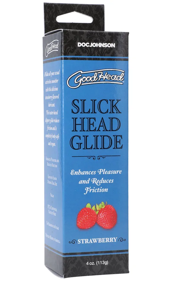 Male Sex Toys Doc Johnson Goodhead Slick Head Glide Strawberry 4 Oz