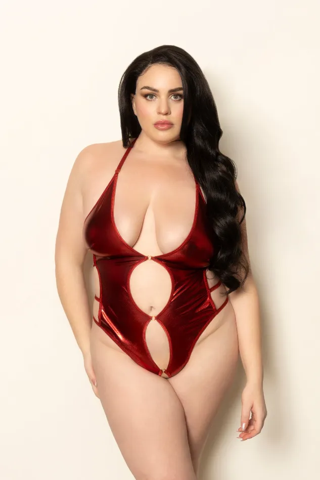 Male Sex Toys Lame Teddy With Keyholes Queen Size Red Seven Til Midnight