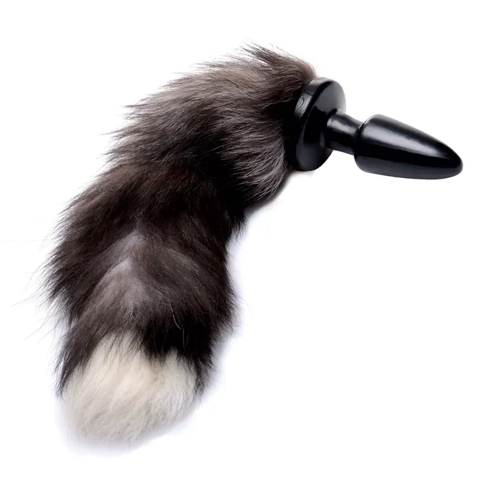 Male Sex Toys XR Brands Grey Fox Tail Anal Plug