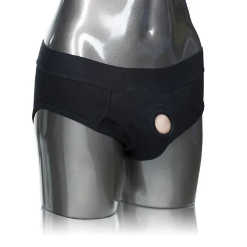 Mens Underwear CalExotics Packer Gear Brief Harness Largeextra Large Black