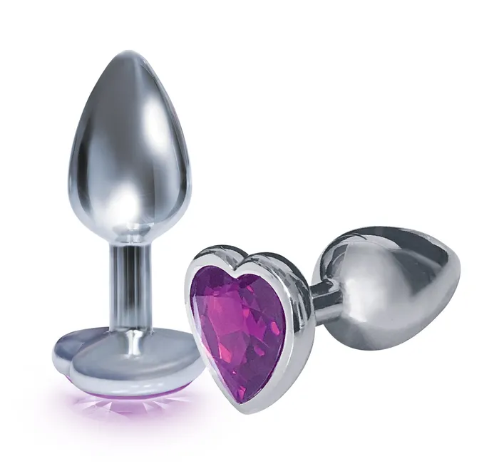 The 9s the Silver Starter Heart Bejeweled Stainless Steel Plug Violet Icon Brands Anal