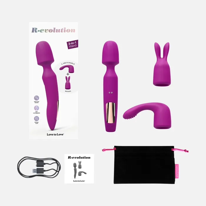 Vibrators Love to Love REvolution Wand Vibrator Set Sweet Orchid Vibrators Love to Love REvolution Wand Vibrator Set Sweet Orchid