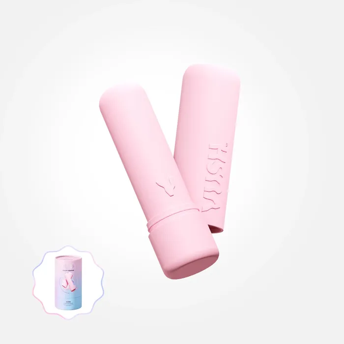 VUSH Female Sex Toys Gloss Compact Rechargeable Pink Bullet Vibrator with Travel Case