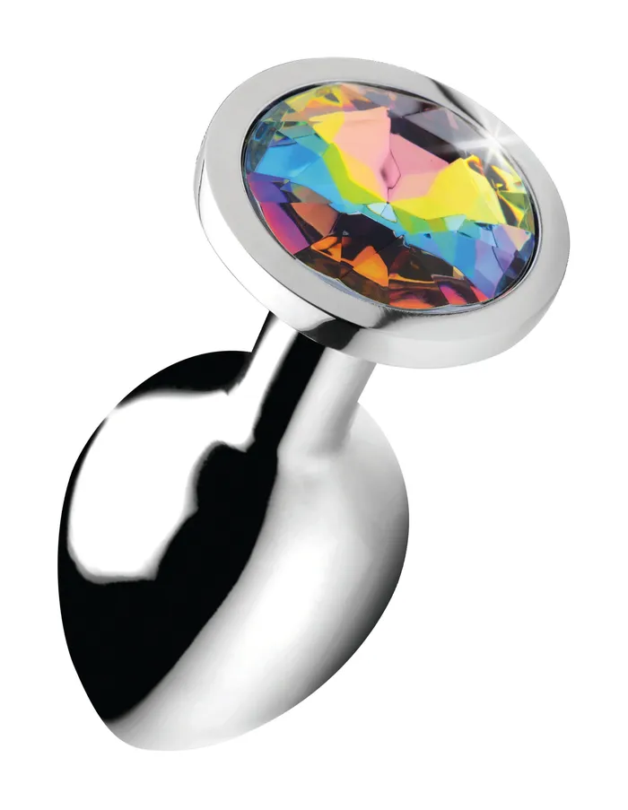 XR Brands Male Sex Toys Rainbow Prism Gem Anal Plug Medium