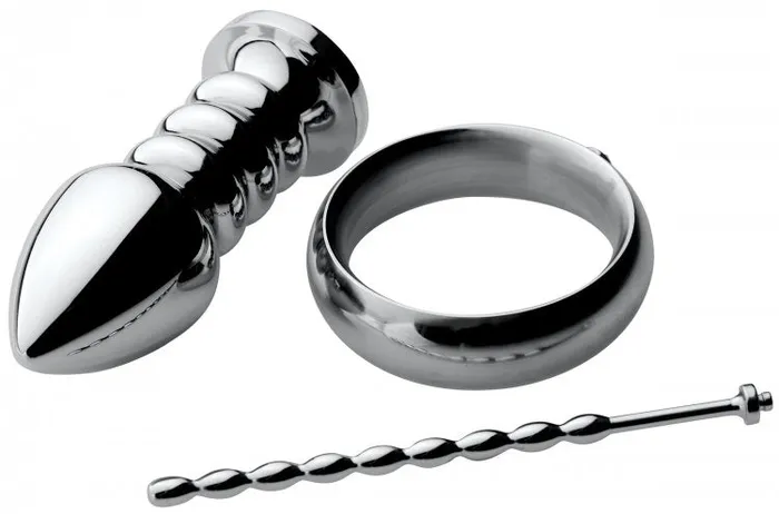 XR Brands Male Sex Toys Zeus Deluxe Series Voltaic for Him Stainless Steel Male EStim Kit XR Brands Male Sex Toys Zeus Deluxe Series Voltaic for Him Stainless Steel Male EStim Kit